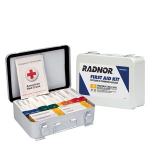 Radnor White Metal Portable Or Wall Mounted 25 Person 16 Unit First Aid Kit