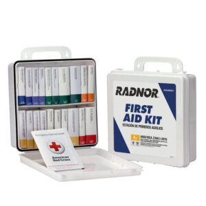Radnor White Plastic Portable Or Wall Mounted 50 Person 24 Unit First Aid Kit