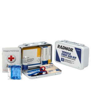 Radnor White Metal Portable Or Wall Mounted 10 Person Vehicle First Aid Kit
