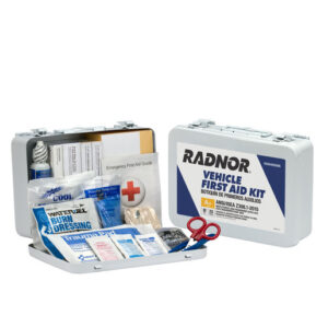 Radnor White Metal Portable Or Wall Mounted 25 Person Vehicle First Aid Kit