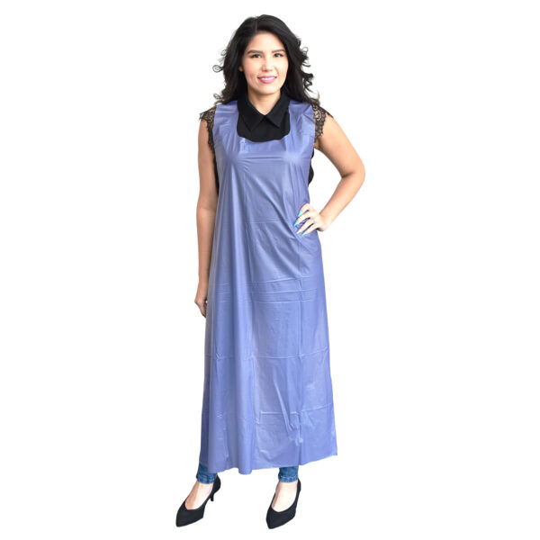6 MIL BLUE VINYL APRON, TIE STRINGS & DIE CUT EDGES, 36" X 51"