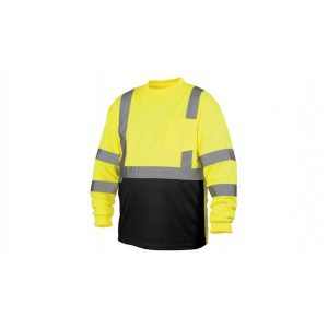 Type R Class 3  Long Sleeve T-Shirt,  Hi-Vis Lime Black Bottom