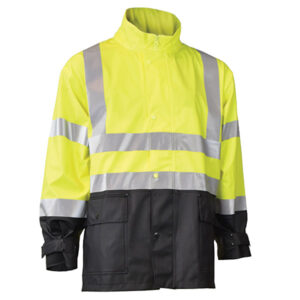 RADIANS RW07 HIGH VISIBILITY RAIN JACKET, , HI-VIS GREEN/BLACK, 1/EACH