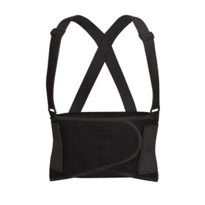 BACK SUPPORT BELT WITH ATTACHED SUSPENDERS, QUICK ADJUST ELASTIC OUTER PANELS