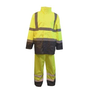 Reptyle, Type R Class 3, 2-Piece Rain Suit, Black Bottom Jacket And Pants,