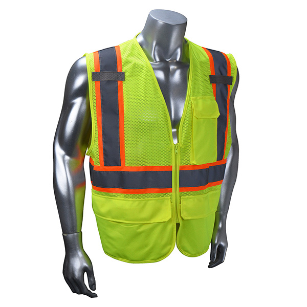 RADIANS TYPE R CLASS 2 MULTIPURPOSE SURVEYOR VEST, , HI-VIS LIME/ORANGE,