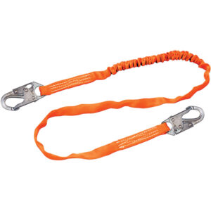 Honeywell Miller Titan Shock-Absorbing Lanyard, Single Leg w/ Locking Snap Hook, 6'', Orange, 1/Each