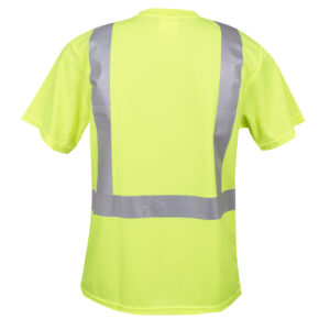 Cor-Brite Type R Class 2, Hi-Vis Short Sleeve T-Shirt with Reflective Tape, Lime,