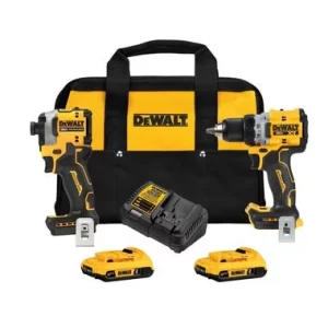 20V MAX  XR Brushless Cordless Drill/Driver and Impact Driver Combo Kit, 1/2 in Drill Driver, 1/4 in Impact Driver