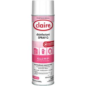 Claire Disinfectant Spray Q, 17 oz Aerosol, Lavender, 12/Case