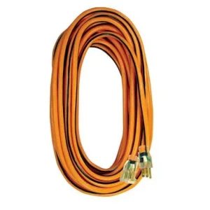 100 Ft. 14/3 SJTW Orange/Black Extension Cords with Lighted End,