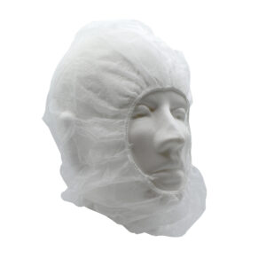 WHITE POLYPROPYLENE HOOD, BOUFFANT CAP/BEARD COVER COMBO, 100 PER BAG